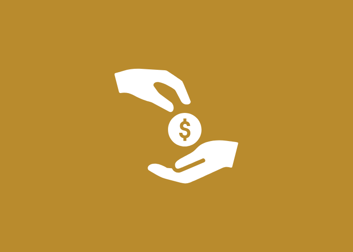 Icon of hands over coin